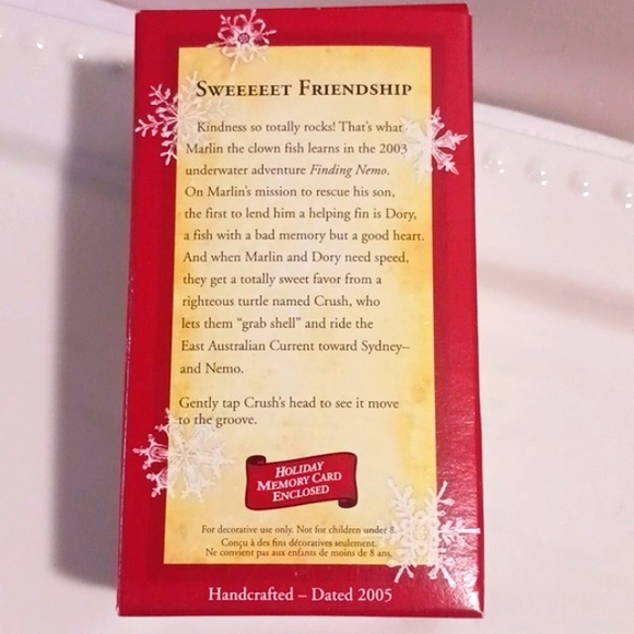 Hallmark Finding Nemo "Sweeeet Friendship" Keepsake Ornament 🐟🐠🐡 - Picture 4 of 12